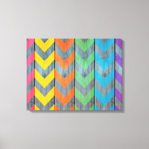 Chevron Pattern On Wood Texture by Shirley Taylor Leinwanddruck