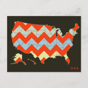 chevron postcard of the USA Postkarte