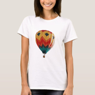 "Chevron Sky: Lebendiger Heißluftballon im Flug T-Shirt