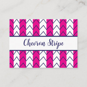 Chevron-Streifen Rosa und Weiß Geometrisch  Visitenkarte