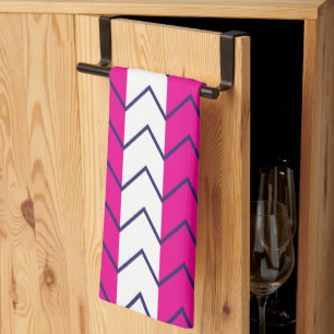 Chevron-Streifen Rosa-Weiß Geometrisches Muster Geschirrtuch