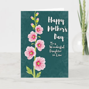 Chevron Teal Blumen Design Karte