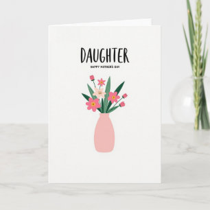 Chevron Tochter Blumen Mütter Karte