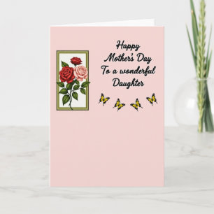 Chevron Tochter Liebe Blumenstrauß Karte
