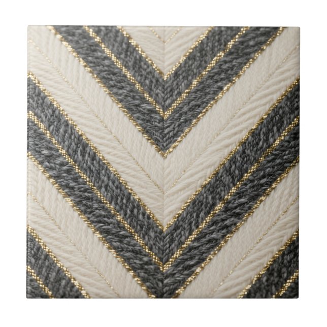Chevron-Zickzack-Glamour-Muster Fliese (Vorderseite)