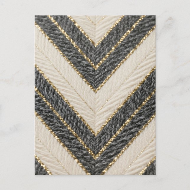 Chevron-Zickzack-Glamour-Muster Postkarte (Vorderseite)