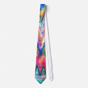 Chevron-Zickzack-Tie-Dye-Kunststoff-Glitter-Wasser Krawatte