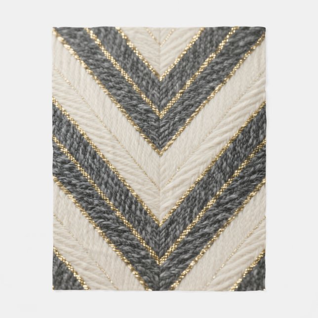 Chevron Zigzag Glam Pattern Fleecedecke (Vorderseite)