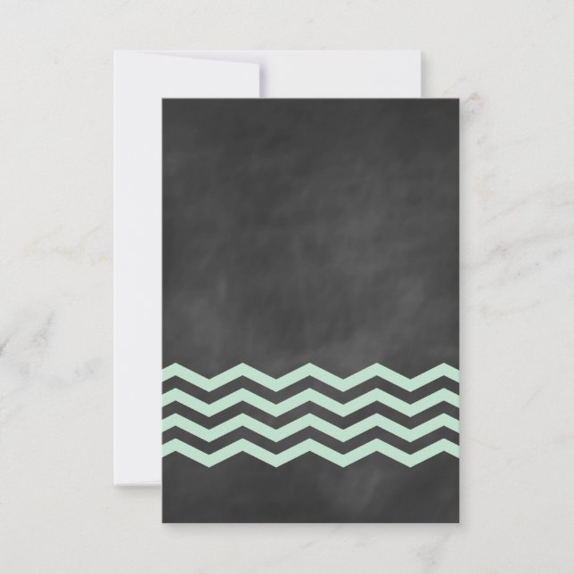 Chevrons auf Chalkboard-UAWG in Minze RSVP Karte (Vorderseite)