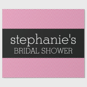 Chevrons aus Pink und Schwarz-Brautparty Geschenkpapier