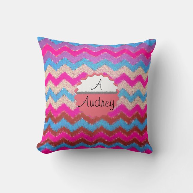 Chevrons Pattern Farbenfrohe Liebe Schicksal Kissen (Vorderseite)