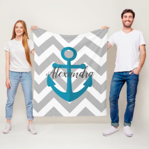 Chevrons und Anchor Fleecedecke