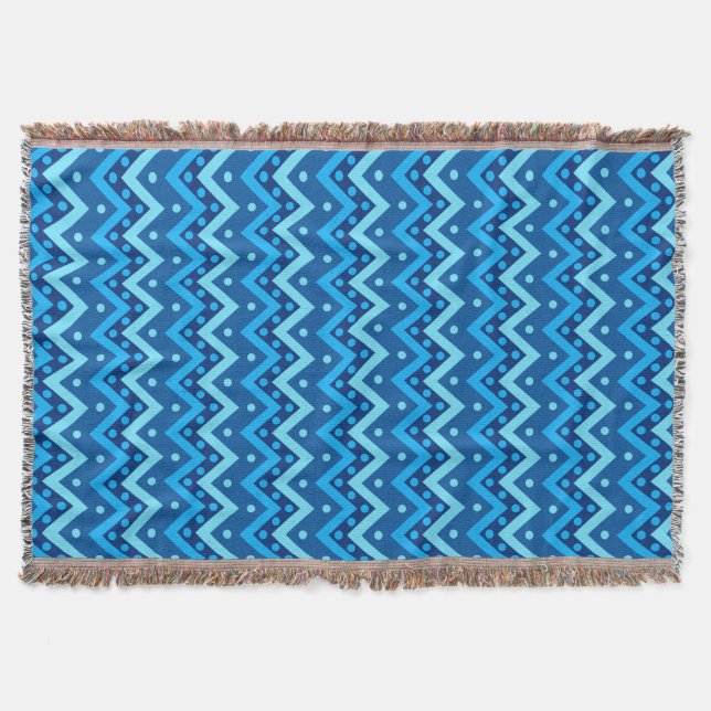 Chevrons und Punkte - himmelblau Decke (Vorderseite)