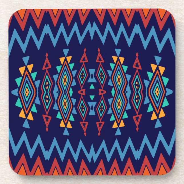 Chevrons und rhombus abstraktes Design Untersetzer (Vorderseite)