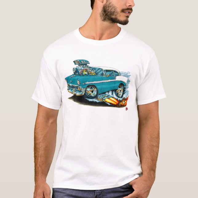 Chevy 150-210 aquamarines Auto 1956 T-Shirt (Vorderseite)
