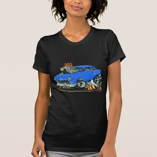 Chevy 150-210 blaues Auto 1955 T-Shirt (Vorderseite)