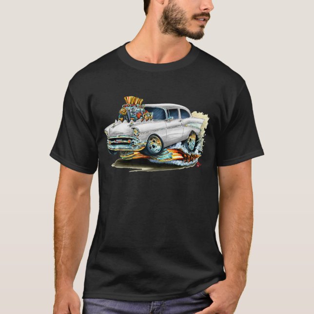 Chevy 150-210 weißes Auto 1957 T-Shirt (Vorderseite)