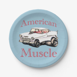 chevy amerikanischer Muskel 55 Pappteller
