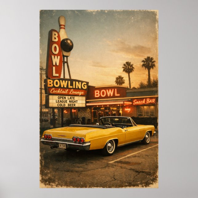 Chevy at the Bowling Alley - Vintage Poster (Vorne)