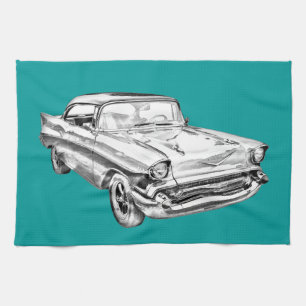 Chevy Bel Air-Illustration 1957 Geschirrtuch