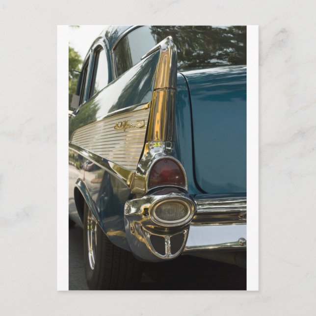 Chevy Bel Air Schwanz Fin Postkarte (Vorderseite)