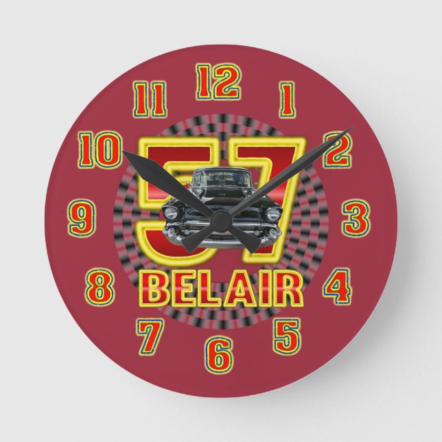 Chevy Bel Air-Uhr 1957 Runde Wanduhr (Vorderseite)