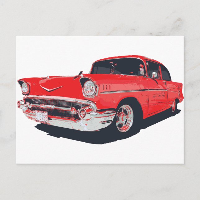 Chevy Bel Air Vektor Illustration Postkarte (Vorderseite)