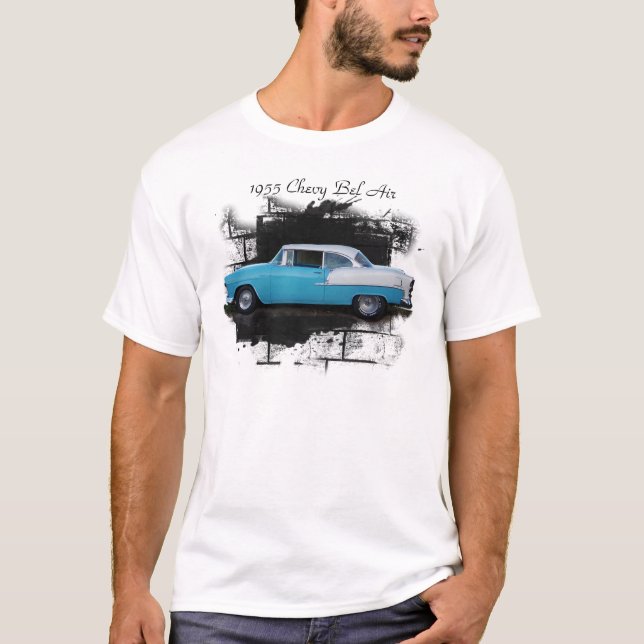 Chevy Bel Luft klassischer Auto-T - Shirt 1955 (Vorderseite)