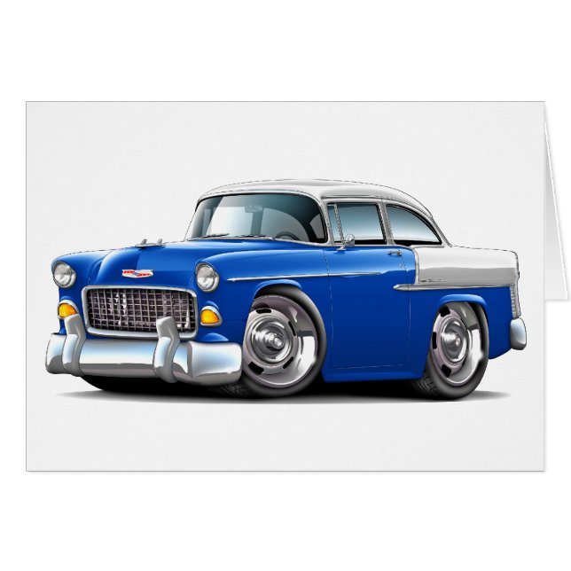 Chevy Belair Blau-Weißes Auto 1955 (Vorderseite (Horizontal))