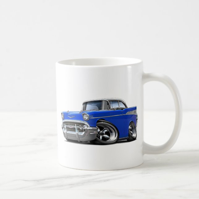 Chevy Belair Blau-Weißes frisiertes Auto 1957 Kaffeetasse (Rechts)
