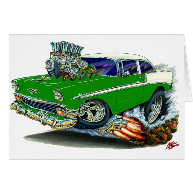 Chevy Belair grünes Auto 1956 (Vorderseite (Horizontal))