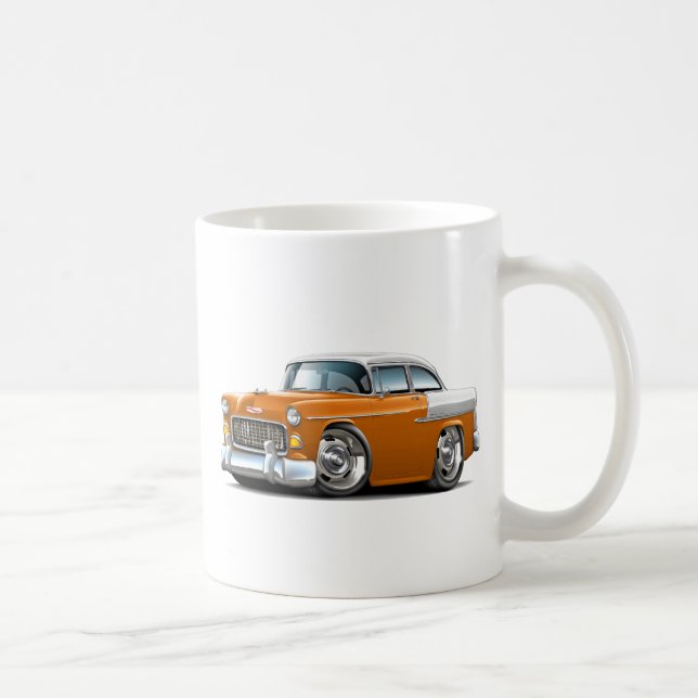 Chevy Belair Orange-Weißes Auto 1955 Kaffeetasse (Rechts)