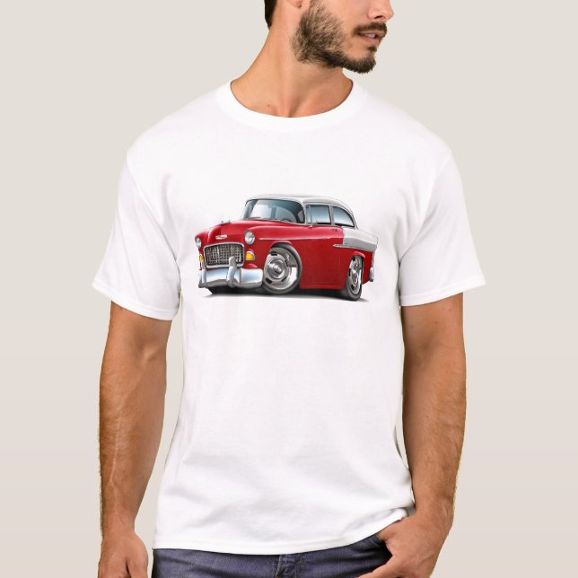 Chevy Belair Rot-Weißes Auto 1955 T-Shirt (Vorderseite)