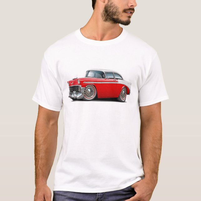 Chevy Belair Rot-Weißes Auto 1956 T-Shirt (Vorderseite)