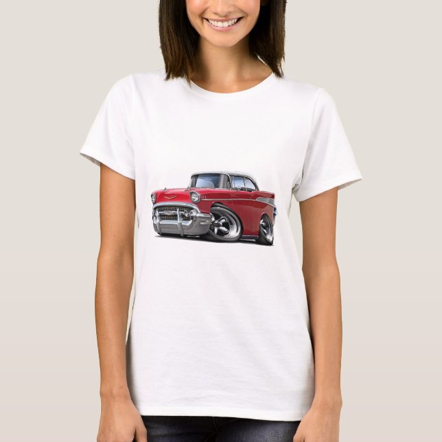 Chevy Belair Rot-Weißes Auto 1957 T-Shirt (Vorderseite)