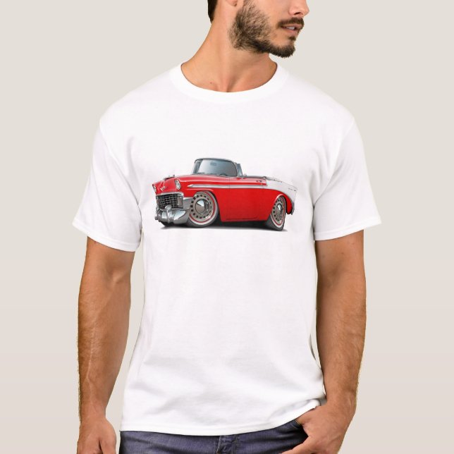 Chevy Belair Rot-Weißes Kabriolett 1956 T-Shirt (Vorderseite)