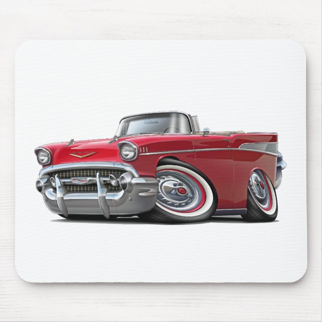 Chevy Belair rotes Kabriolett 1957 Mousepad (Vorne)