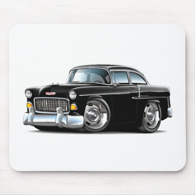 Chevy Belair schwarzes Auto 1955 Mousepad (Vorne)