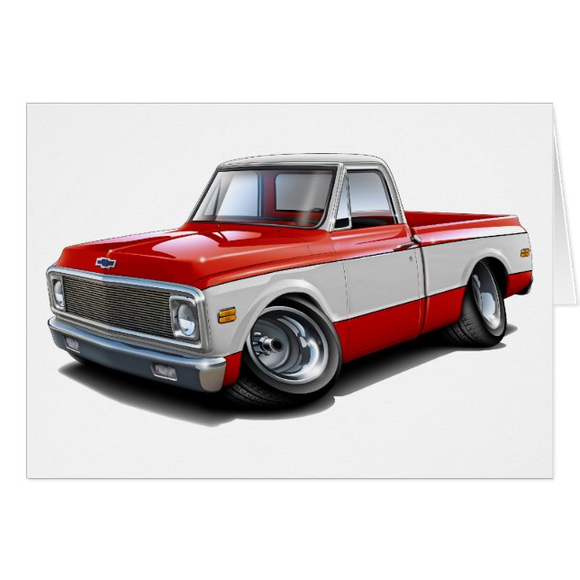 Chevy C10 Rot-Weißer LKW 1970-72 (Vorderseite (Horizontal))