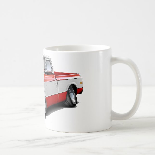 Chevy C10 Rot-Weißer LKW 1970-72 Kaffeetasse (Rechts)