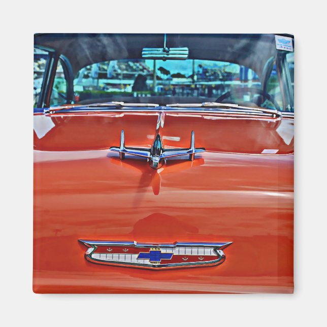 Chevy Chevrolet Tri-Five BelAir Hotrod Magnet (Vorne)