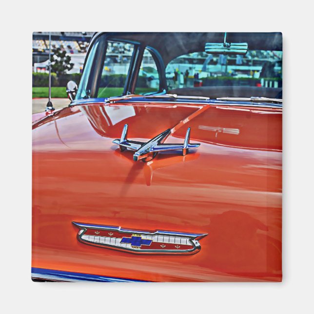 Chevy Chevrolet Tri-Five BelAir Hotrod Magnet (Vorne)
