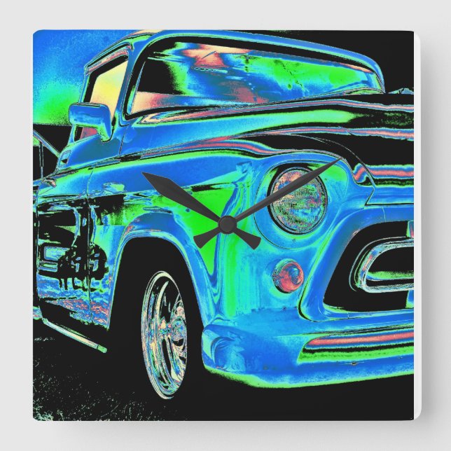 Chevy Clock Quadratische Wanduhr (Vorderseite)