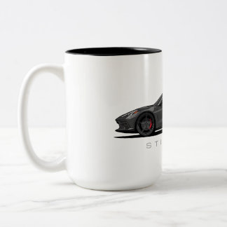 Chevy Corvette C8 Black Illustration Zweifarbige Tasse