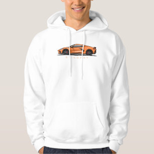 Chevy Corvette C8 schwarze Illustration Hoodie
