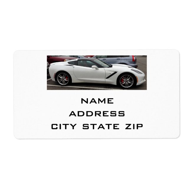 "CHEVY CORVETTE STINGRAY" ADRESSE ETIKETTEN (Vorne)