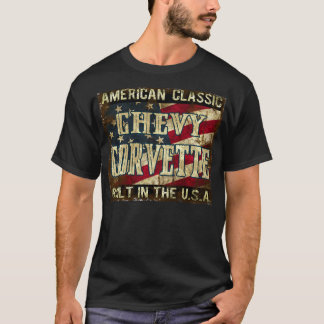 Chevy Korvette - klassisches Auto errichtet in den T-Shirt