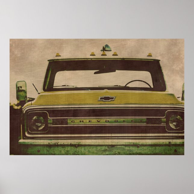 Chevy-Lastwagen Vintage-Texturposter Poster (Vorne)