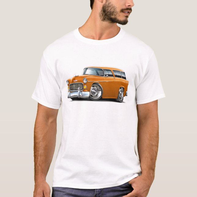 Chevy Nomade-Orangen-Auto 1955 T-Shirt (Vorderseite)