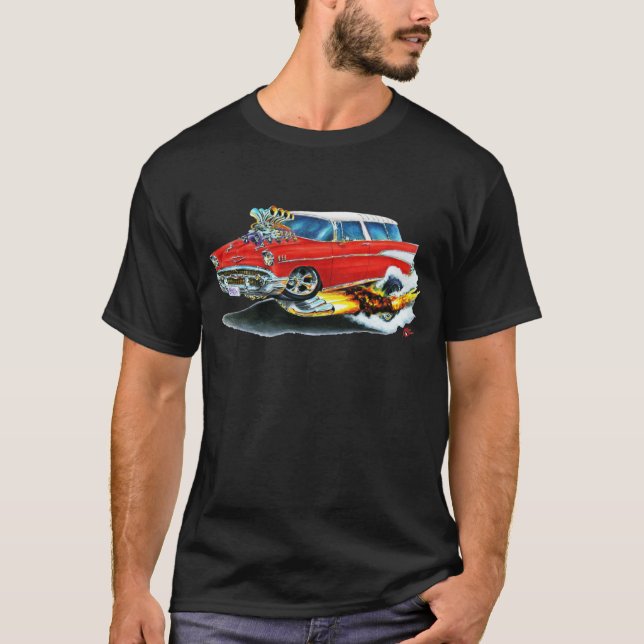 Chevy Nomade-Rot-Auto 1957 T-Shirt (Vorderseite)